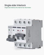 Chtaixi Manual Transfer Switch, 50 Amp 120V/240V AC Dual 2-Pole DIN Rail Mount RV Transfer Switch, Single-Side Interlock Circuit Breaker MTS D2P C50