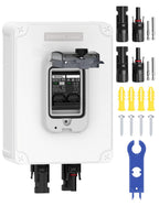 DIHOOL Solar Panel Disconnect Switch 4 String 30 Amp DC Circuit Breaker Box 4 in 4 Out Solar Combiner Box