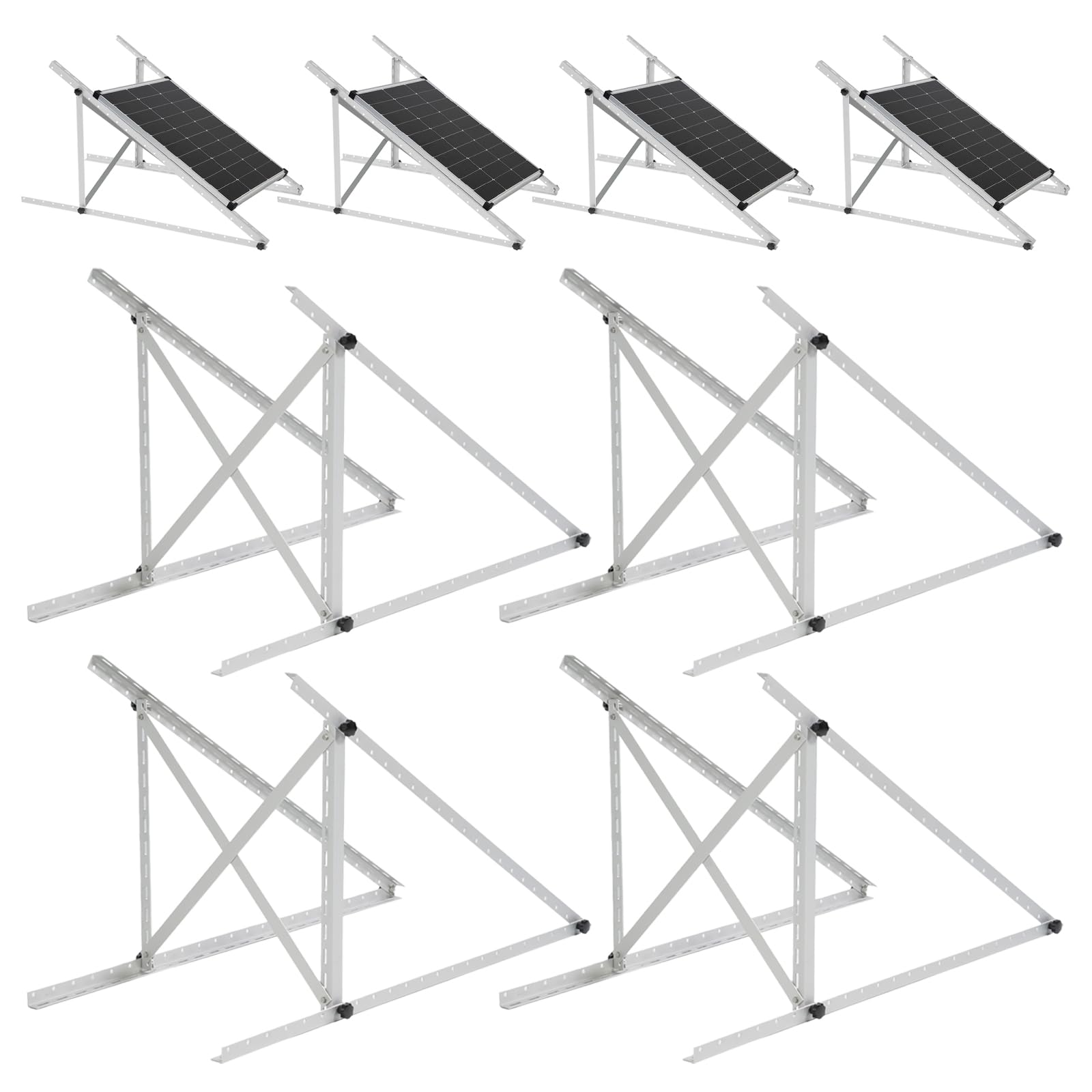 45" Solar Panel Mount Brackets Adjustable Solar Panel Tilt Mount Brackets for 100-400 Watts Solar Panel 2400Pa Windproof for Roof, RV, Ground, Boat and Off-Grid (Brackets)