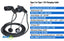 Type 2 to Type 1 EV Charging Cable, IEC 62196 Male to J1772 Female, 32A 7kW Single Phase, 110-250 VAC, 5m (16.4ft), IP67 Waterproof