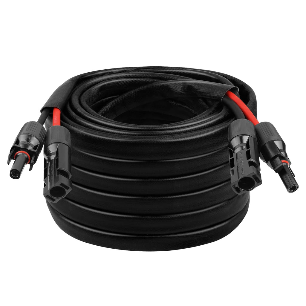 8AWG Solar Cable - 15FT Solar Panel Extension Cord 8 Gauge PV Wire with Flame Retardant Protective Sleeving Female & Male Waterproof Connector for RV, Photovoltaic Systems, Solar Panels (15 Feet)