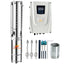 JENENSERIES Pump 750W DC 48V Solar Water Pumps, 4 inch Stainless deep well impeller pumps with max head 40m, 30.7GPM Flow and MPPT update charge controller float switch kits for home or farm