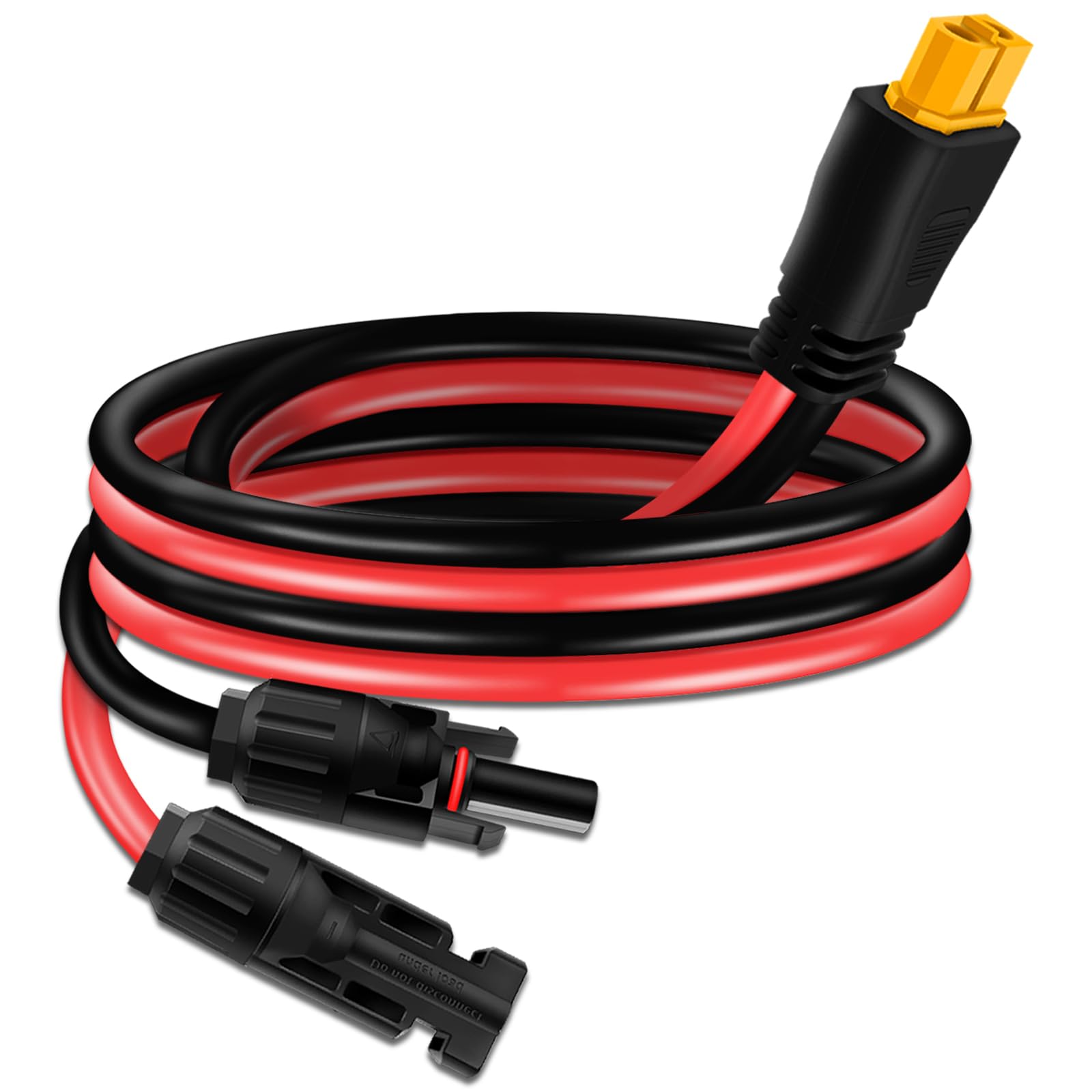 COMeap Solar Panel Cable for Ecoflow Anker SOLIX 12AWG, 10FT/3M Compatible with MC-4 to XT60 Plug Solar Panel Connector Adapter Extension for Portable Power Station Solar Generator RV