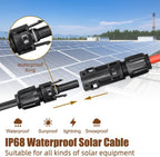 8AWG Solar Panel Extension Cable,1500V IP68 Solar Wire with PV Female and Male Connector, Great for RV, Home, Boat & Solar Panel Systems(20Ft)