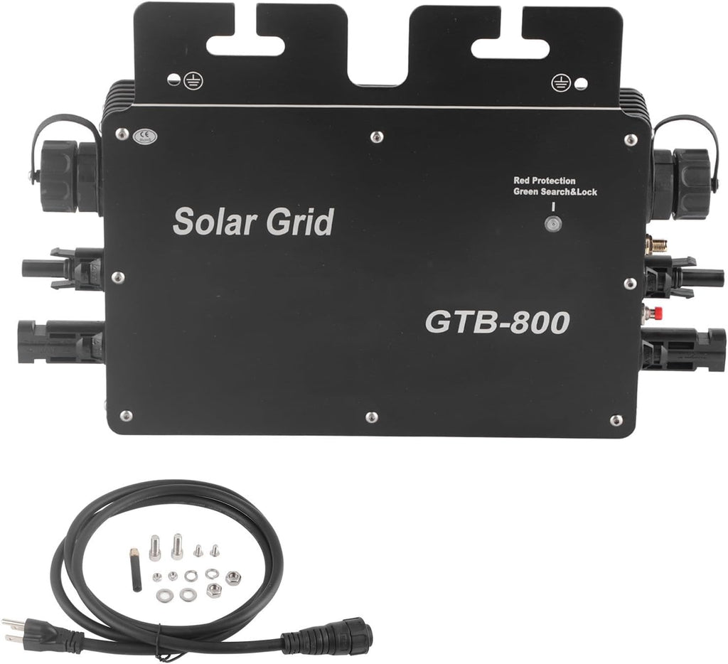 800W Solar Grid Tie Micro Inverter, Control Automatic Identification Power Inverters DC to AC Solar Inverter 120V 230V(Black US Plug)