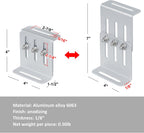 4 Sets Adjustable Solar Panel Tilt Mount Brackets, Solar Panel Mount for RV and Roof, Flexible Length: 4"-7", Aluminum Alloy 6063