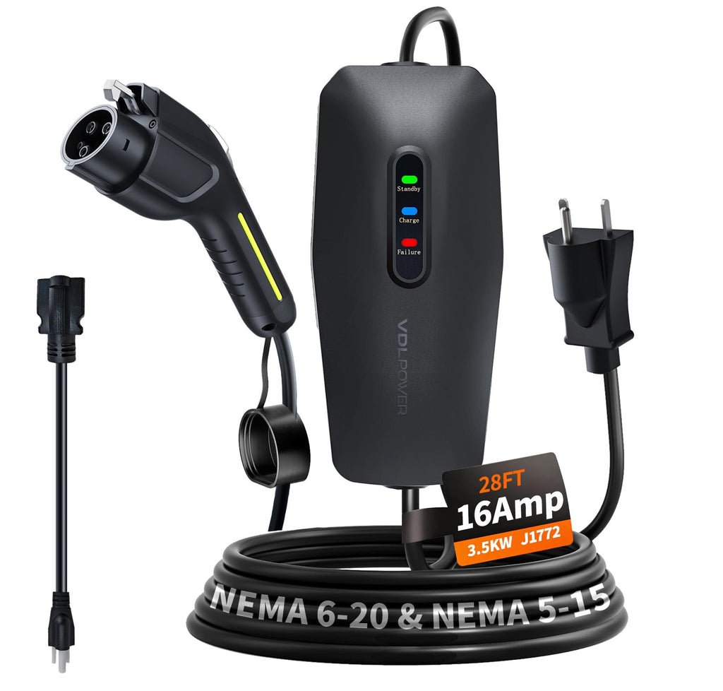 Level 1&2 Tesla Charger 2026 Upgraded, Level 1 ev Charger for Tesla with 20FT Cable, 3.5KW 16Amp, 110V-240V, NEMA 6-20 & 5-15, NACS Connector, Portable Electric Car Charger for Tesla Models Y/X/3/S