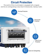 DIHOOL Solar Panel Disconnect Switch 4 String 30 Amp DC Circuit Breaker Box 4 in 4 Out Solar Combiner Box