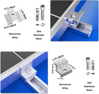 Solar Panel Mounting Brackets, Roof Mount Kit, Rails and Clamps Included for Thickness 1.18”-1.38”, 4pcs in A Row Assembly on Tin, Flat and Sheet Rooftop, Aluminum Alloy