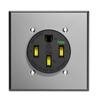 Nema 14-50 EV Outlet with Wall Plate Kit, Heavy Duty 50 amp EV Charging Straight Blade Device Receptacle, 3-Pole 4-Wire Grounding, 50A 125/250V,ETL Listed,Black
