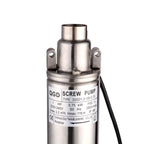 SHYLIYU 1HP 3" OD Pipe Stainless Steel Submersible Deep Well Pump 328FT 1" Outlet 0.75KW 80mm Bore Screw Water Pumps for Industrial and Home Garden Use,220V/50Hz
