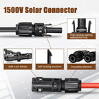 8AWG Solar Panel Extension Cable,1500V IP68 Solar Wire with PV Female and Male Connector, Great for RV, Home, Boat & Solar Panel Systems(20Ft)