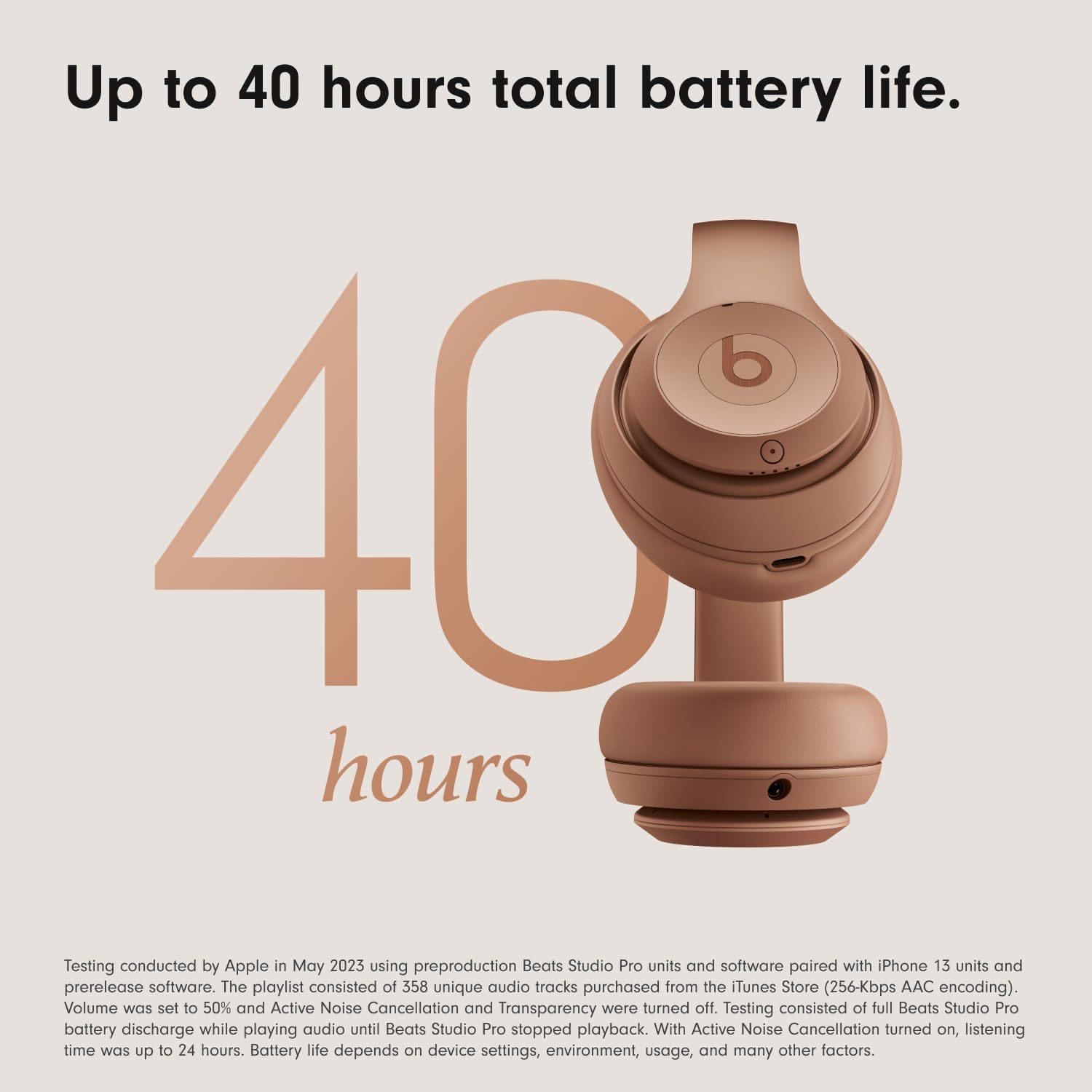 Beats Studio Pro x Kim Kardashian - Wireless Bluetooth Noise Cancelling Headphones - Dune (Renewed)
