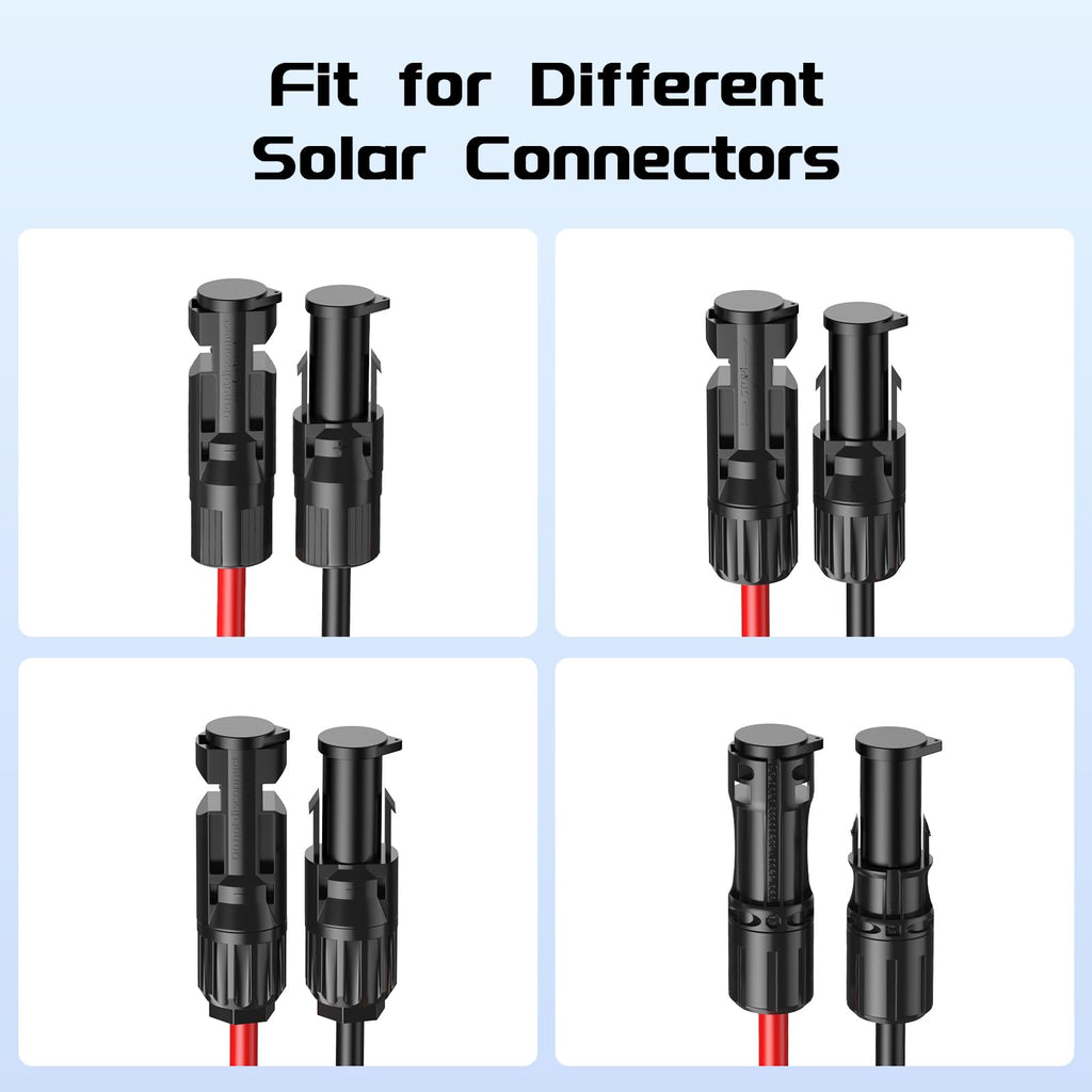 Bateria Power 12 Pairs Solar Connector Caps, IP68 Solar Panel Connectors Caps Weather Resistant Solar Dust Caps for Male and Female Solar Connectors