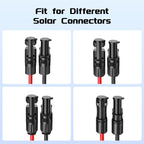 Bateria Power 12 Pairs Solar Connector Caps, IP68 Solar Panel Connectors Caps Weather Resistant Solar Dust Caps for Male and Female Solar Connectors
