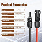8AWG Solar Panel Extension Cable,1500V IP68 Solar Wire with PV Female and Male Connector, Great for RV, Home, Boat & Solar Panel Systems(20Ft)