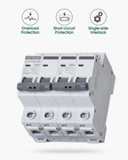 Chtaixi Manual Transfer Switch, 50 Amp 120V/240V AC Dual 2-Pole DIN Rail Mount RV Transfer Switch, Single-Side Interlock Circuit Breaker MTS D2P C50