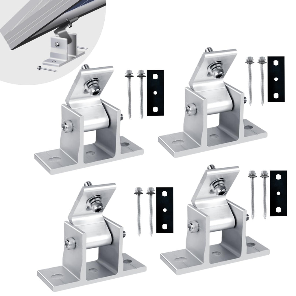 Solar Panel Mounting Brackets, 8PCS Adjustable RV Solar Panel Mount, Tilt Angle 10-60 Roof Mounting Kit for Solar Panels 400 W, 500 W