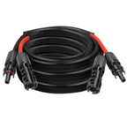 8AWG Solar Cable - 15FT Solar Panel Extension Cord 8 Gauge PV Wire with Flame Retardant Protective Sleeving Female & Male Waterproof Connector for RV, Photovoltaic Systems, Solar Panels (15 Feet)
