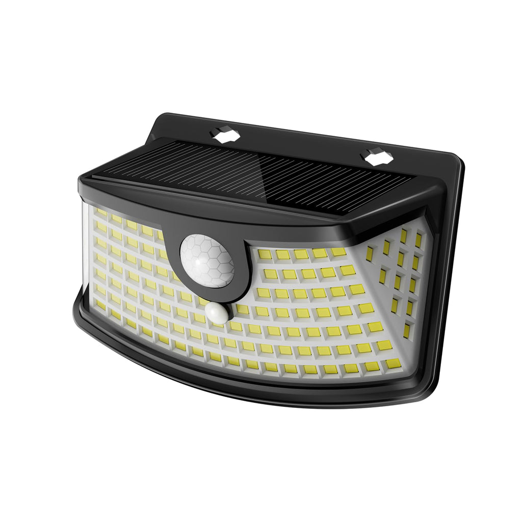 Aootek New Solar Motion Sensor Lights 120 LEDs with Lights Reflector,270° Wide Angle, IP65 Waterproof, Step Lights for Front Door, Yard, Garage, Deck (Black, Daylight White, 6-Pack)