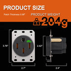 50 Amp EV Charging Outlet, NEMA 14-50R Heavy Duty Receptacle, Allen Screws Wiring, Industrial Grade, 3-Pole, 4-Wire, 125/250VAC, Black, ETL Listed