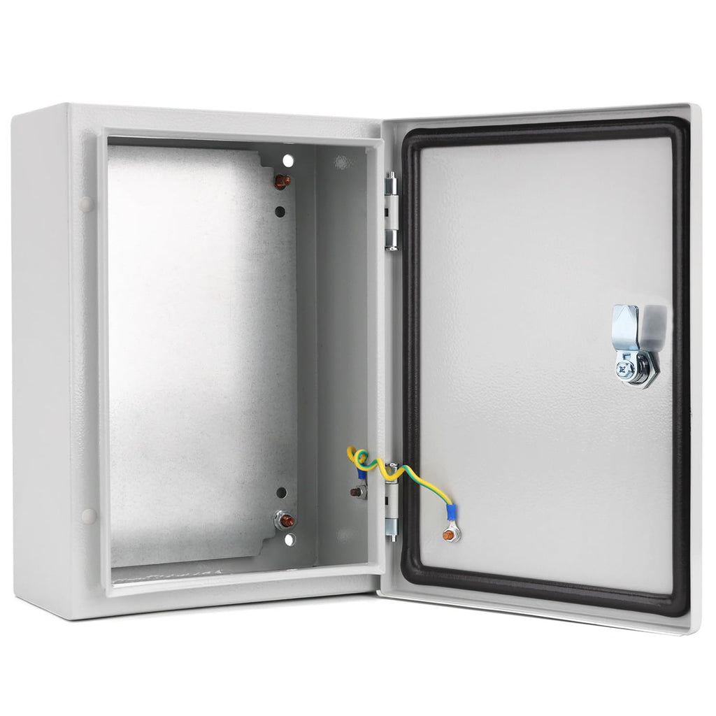 QILIPSU Metal Electrical Box IP65 Waterproof Steel Project Enclosure Lockable Weatherproof Electric Junction Box for Indoor & Outdoor Use 14"x10"x6"