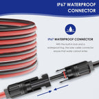 TerraSitze Waterproof Solar Cable Gland Entry Housing Solar Junction Box Fit for roof Panels on RV Boat, Camper, Van, Building, Garage, Shack, with 10Ft 10AWG Solar Extension Cable Connector