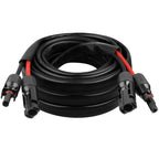 8AWG Solar Cable - 15FT Solar Panel Extension Cord 8 Gauge PV Wire with Flame Retardant Protective Sleeving Female & Male Waterproof Connector for RV, Photovoltaic Systems, Solar Panels (15 Feet)