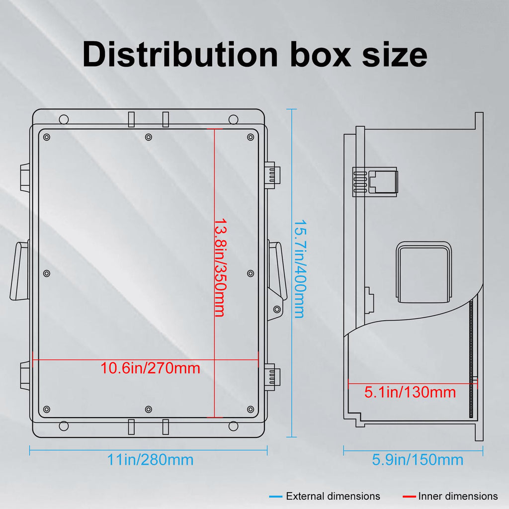 Namunanee Outdoor Electrical Box with Thermostat and Fan, ABS Water Resistant Enclosure with Internal Mounting Panel & Hinged Cover,16" H* 12" L* 5.9" W Plug & Play.