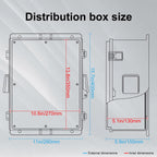 Namunanee Outdoor Electrical Box with Thermostat and Fan, ABS Water Resistant Enclosure with Internal Mounting Panel & Hinged Cover,16" H* 12" L* 5.9" W Plug & Play.
