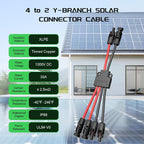Bateria Power Solar Connectors for 2 Solar Panels, IP68 Waterproof Solar Panel Connectors Splitter, 4 to 2 Y Branch Parallel Adapter for Solar Cable Extension