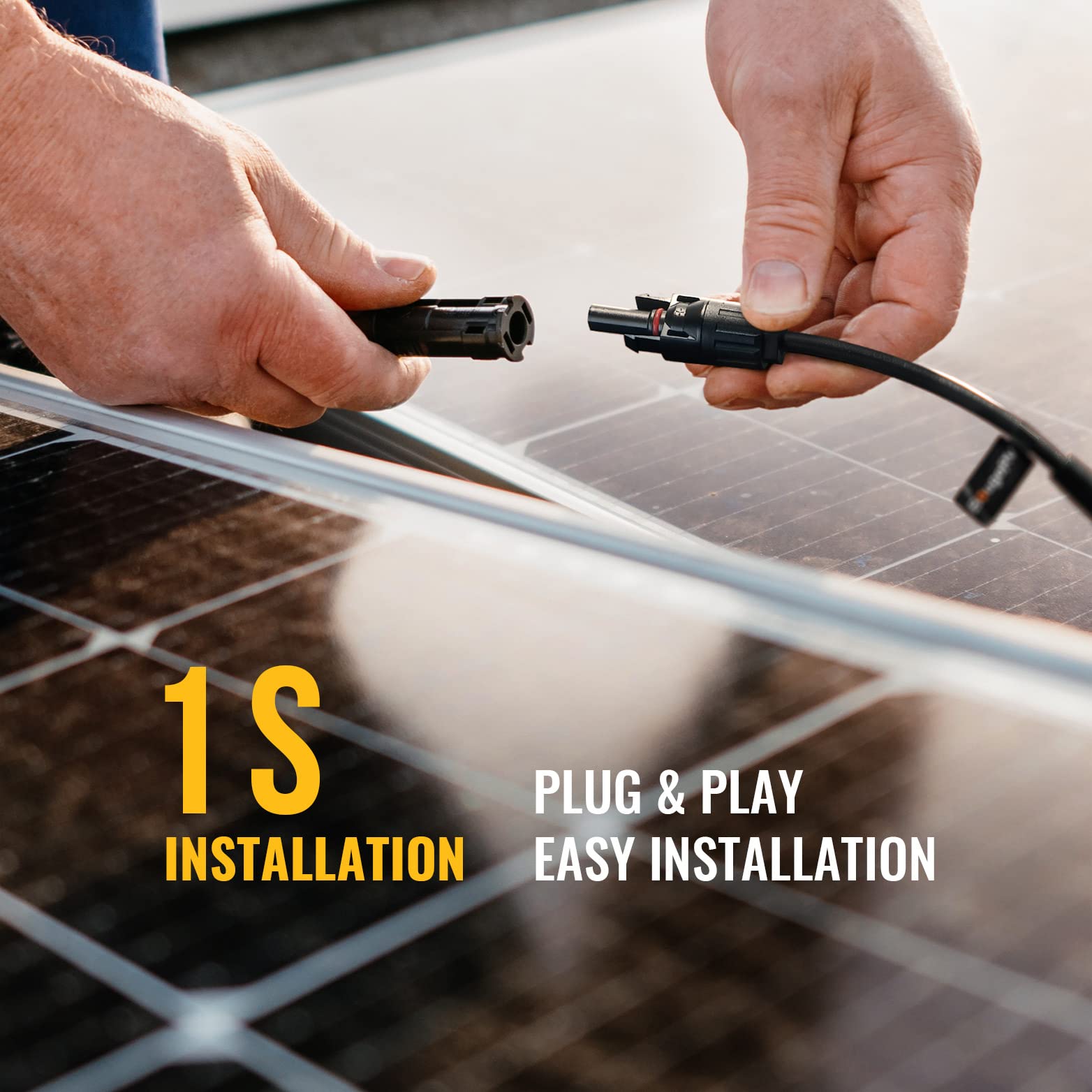 BougeRV Solar Y Branch Connectors Extra Long Solar Panel Parallel Connectors 1 to 4 Solar Cable Wire Plug Tool Kit (M/FFFF and F/MMMM)