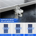 10PCS Solar Panel Mounting Brackets, Solar Panel Mount for 1-4PCS Thickness 1.4” Solar Panels, Solar Panel Brackets with 10x 6 Mini Rails 4X Water Drain Clips for Shingle,Slate,Metal and Tin Roof