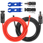 10AWG Solar Extension Panel Cable - 50FT Solar Wire with Waterproof Female and Male Connector and Solar Panel Adaptor Kit Tool PV Wire for RV, Home, Boat, Solar Panels(50feet Red + 50feet Black)