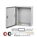 AUFUNIU Steel Electrical Junction Box, 12 x 10 x 6 Waterproof & Dustproof Electrical Enclosure, Outdoor & Indoor Universal Project Box with Lock & Mounting Plate