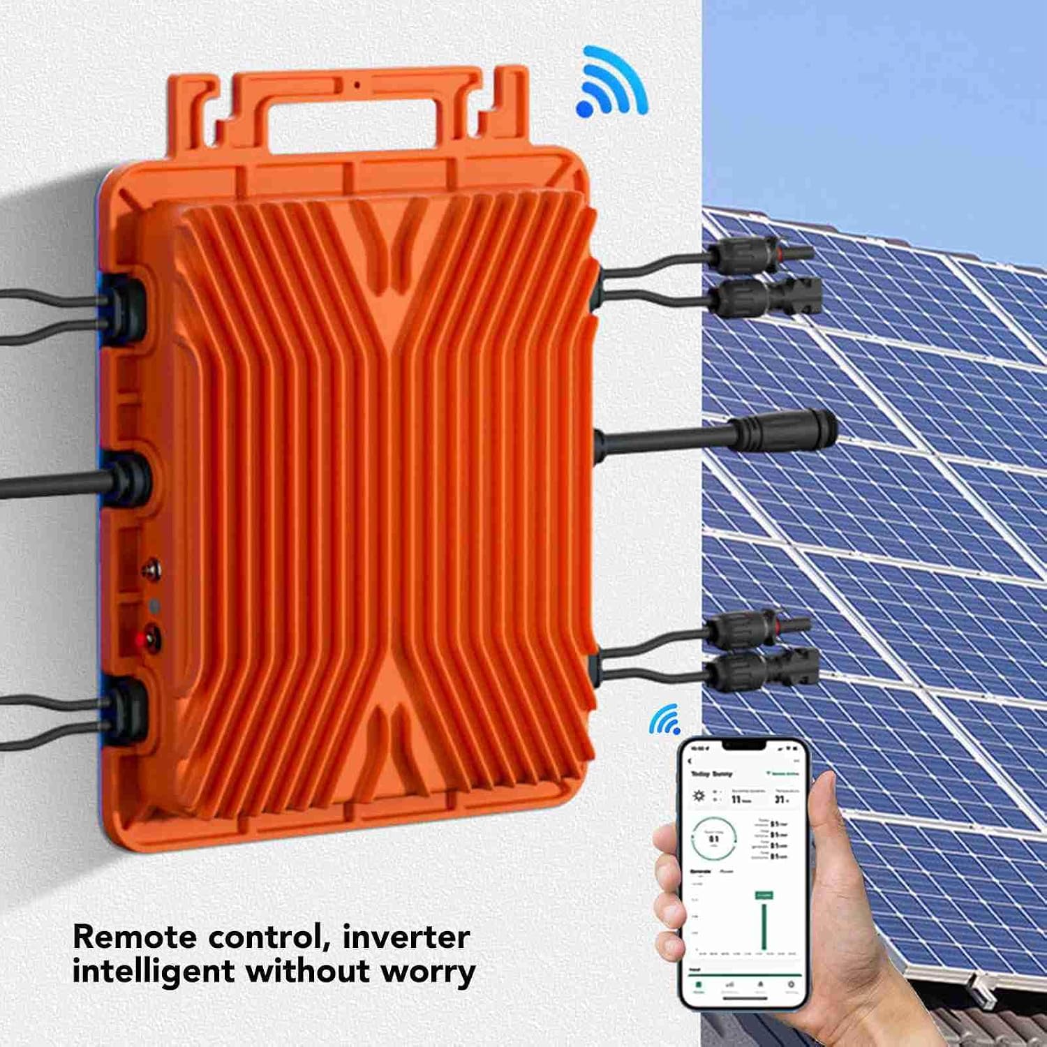 2800W Control Solar Grid Micro Inverter, Builtin Meter, MPPT Tracking, Mobile APP Monitoring, Easy Maintenance, IP66 Level, Compliant, PE Grounding (US Plug 120V)