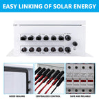 Elnuimex 6 String Metal Solar Combiner Box, PV Combiner Box with 20A Rated Current Fuse, Surge Protective Device & 63A Air Circuit Breaker (6 String)