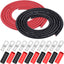 iGreely 4 AWG Gauge Wire Pure Copper Welding Battery Cable for Vehicle Solar,10Ft Black+10Ft Red Flexible OFC Cables with 5pcs of 5/16" & 5pcs 3/8" Copper Lug Terminal Connector Heat Shrink Tubing