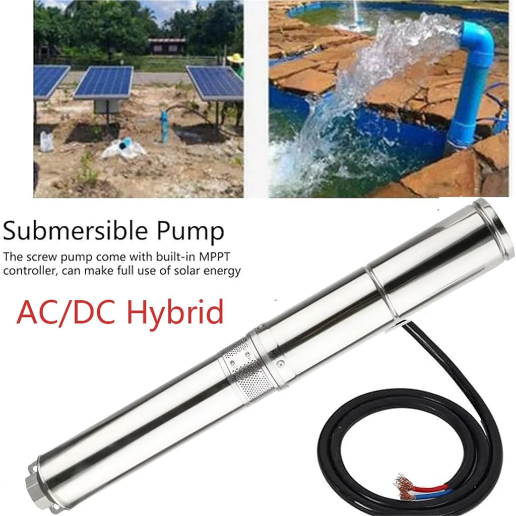 1pcs 3HP Hybrid AC Solar Power High Pressure Well Pump Max Head 120M Agricultural Drip Irrigation Sprinkler Booster Water Pumps