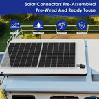 TerraSitze Waterproof Solar Cable Gland Entry Housing Solar Junction Box Fit for roof Panels on RV Boat, Camper, Van, Building, Garage, Shack, with 10Ft 10AWG Solar Extension Cable Connector