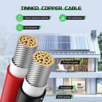 Bateria Power Solar Connectors for 2 Solar Panels, IP68 Waterproof Solar Panel Connectors Splitter, 4 to 2 Y Branch Parallel Adapter for Solar Cable Extension