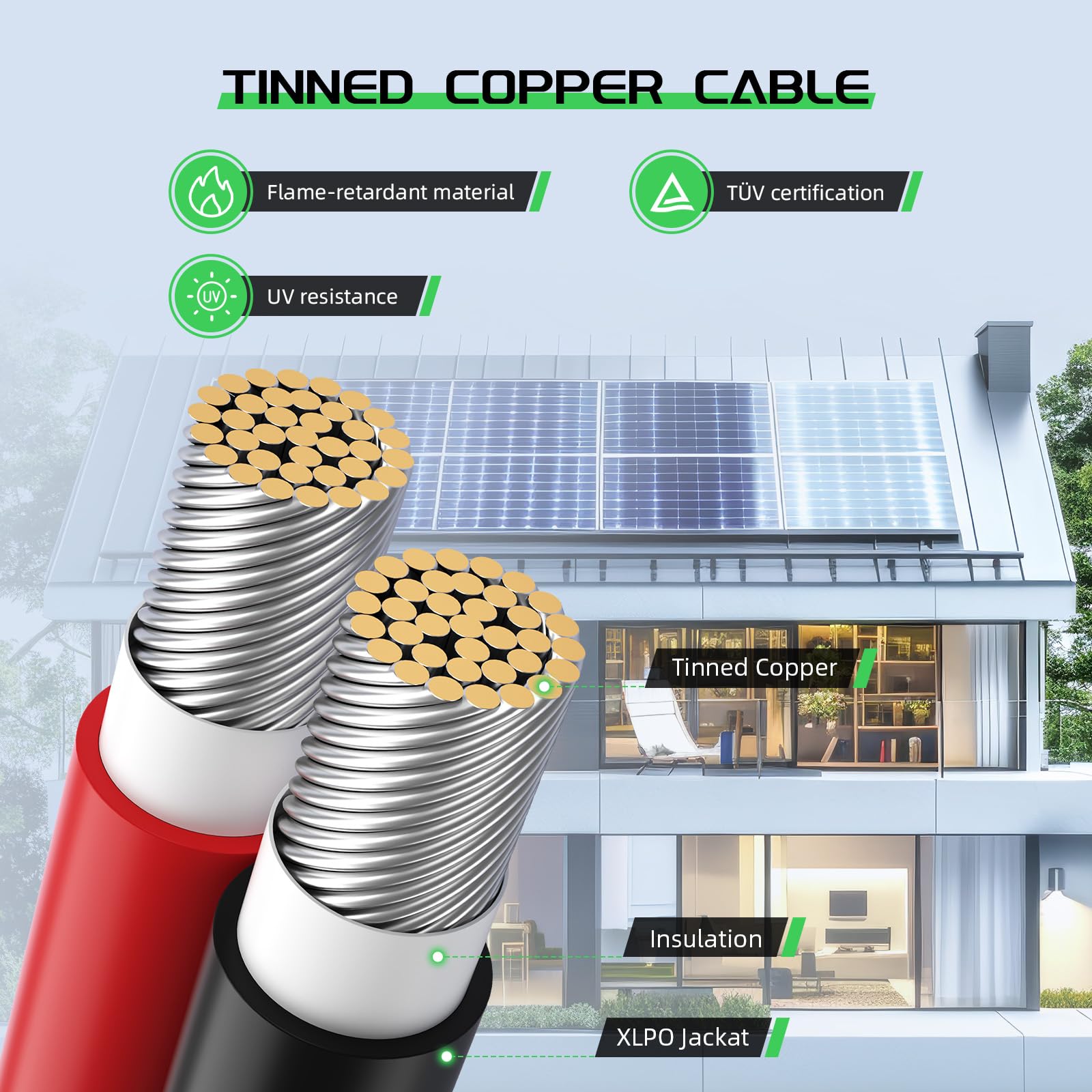 Bateria Power Solar Connectors for 2 Solar Panels, IP68 Waterproof Solar Panel Connectors Splitter, 4 to 2 Y Branch Parallel Adapter for Solar Cable Extension