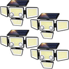LYWALT Solar Outdoor Lights - 3000LM 188 LED Motion Sensor Outdoor Lights, 4 Heads Security Light,IP65 Waterproof, Easy Install,270°Wide Angle Flood Wall Light with 3 Modes for Backyard Yard (2 Pack)