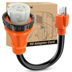 Nilight EV Adapter Cord 30 Amp to 50 Amp 4 Prong Pure Copper New Dryer Outlet to EV Plug Conversion Heavy Duty 10 Gauge Wire Nema 14-30P to 14-50R 30M/50F for Level 2 EVs Using