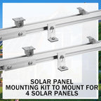 Tandefio Solar Panel Mounting Kit for 4-5 Solar Panels, Panel Kit for Shingle Roof, Adjustable with Clamps, L Shape Brackets, 88 Inch Rails(Silver)