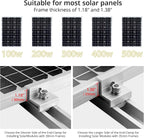 Anbte Solar Panel Bracket Kit, 6 Pcs 7.87 in Aluminium Solar Panel Mounting Rail 30mm/35mm Solar Panel End Clamps, Solar Panel Brackets for Metal Roof, Tin Roof, Flat Roof, Sheet Roof, RV, Silver