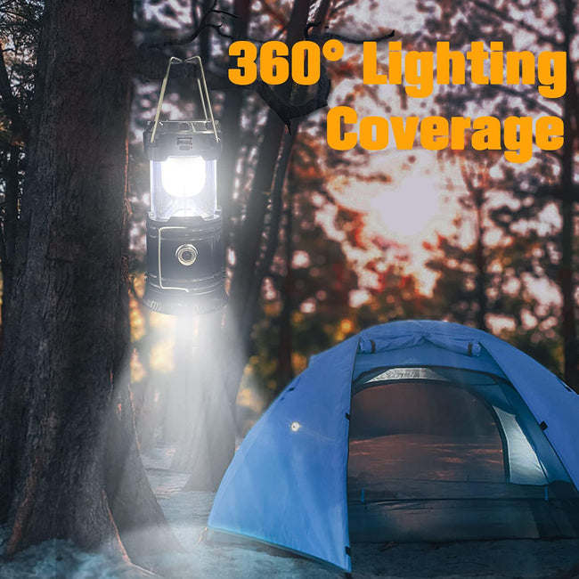 Collapsible Portable LED Camping Lantern XTAUTO Lightweight Waterproof Solar USB Rechargeable LED Flashlight Survival Kits for Indoor Outdoor Home Emergency Light Power Outages Hiking Hurricane 4-Pack Main Image