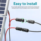 TAIFU Solar Panel Connectors to SAE Adapter Cable, 11FT 10AWG Solar Extension Cable with SAE Polarity Reverse Adapter for RV Solar Panel Caravan Battery Charger Kit
