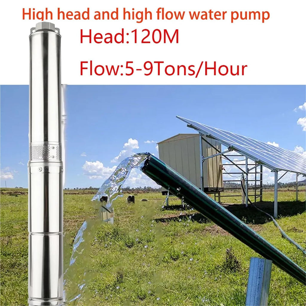 1pcs 3HP Hybrid AC Solar Power High Pressure Well Pump Max Head 120M Agricultural Drip Irrigation Sprinkler Booster Water Pumps