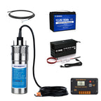 ECO-WORTHY 400W Solar Well Pump Kit, 24V Stainless Steel Deep Well Solar Pump System with 30 Lithium Battery, Controller and Cable for Garden, Tank, Farm, Delivered in Multiple Packages
